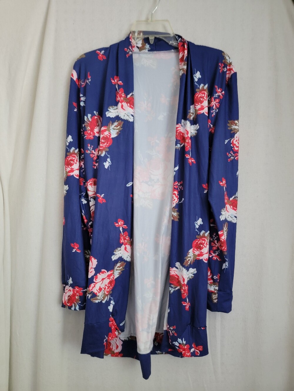 Navy Floral Open-Front Women’s Cardigan Sweater